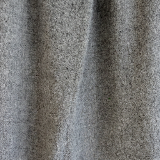 Handloomed Alpaca Bouclé Throw Blanket | Silver | Made in Peru