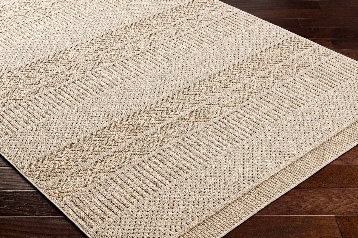 Corom Beige Outdoor Area Rug - Clearance