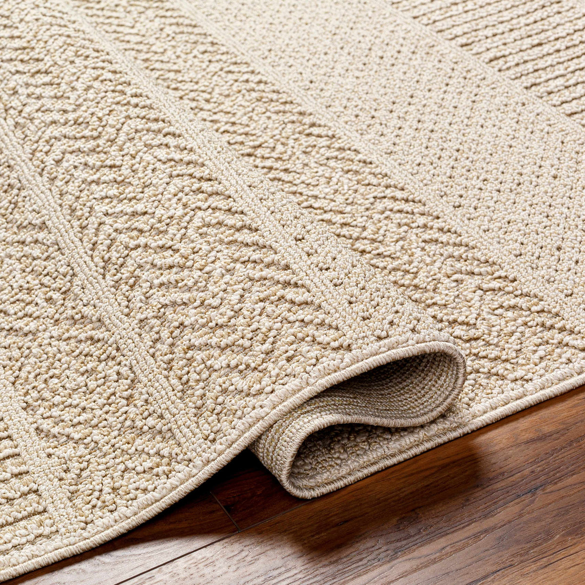 Corom Beige Outdoor Area Rug - Clearance