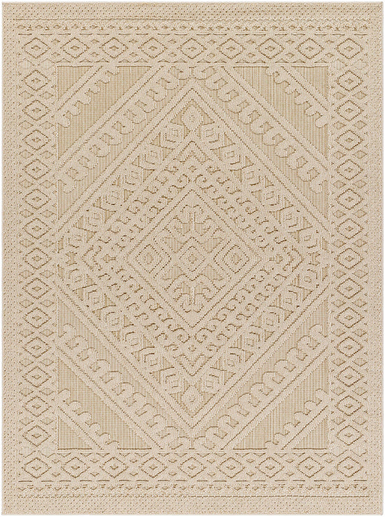 Hibah Bone Outdoor Area Rug - Clearance
