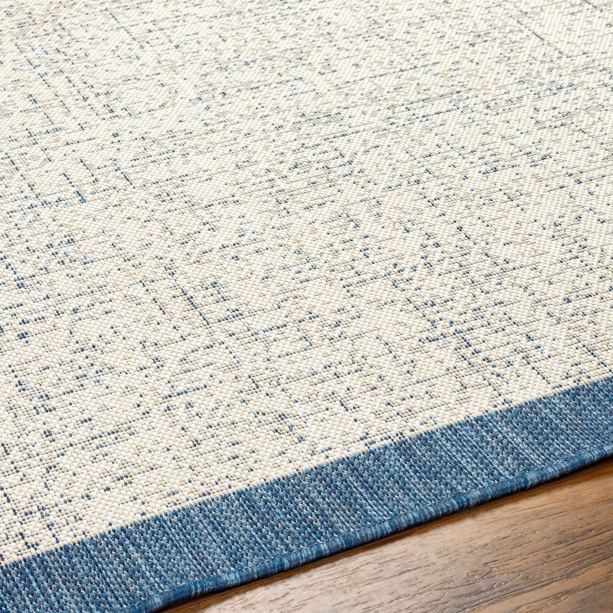 Demas Blue & Cream Outdoor Area Rug - Clearance