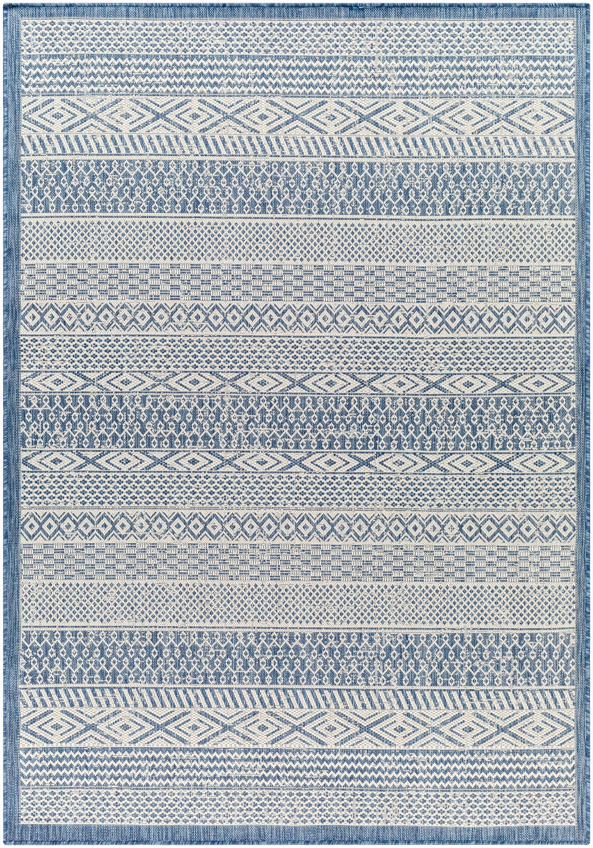 Humla Blue Aztec Outdoor Area Rug - Clearance