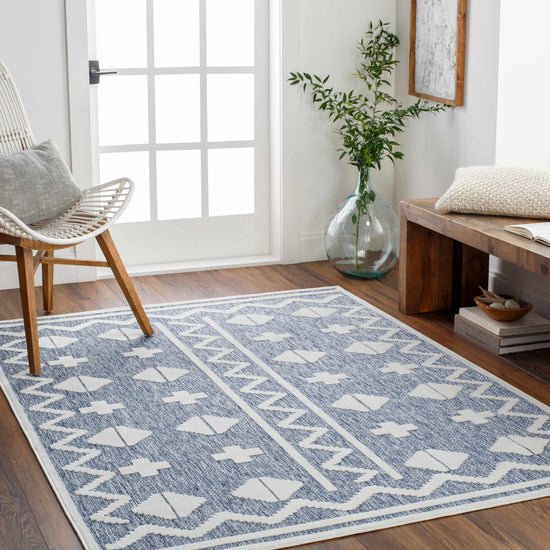 Elio Blue Outdoor Rug - Clearance