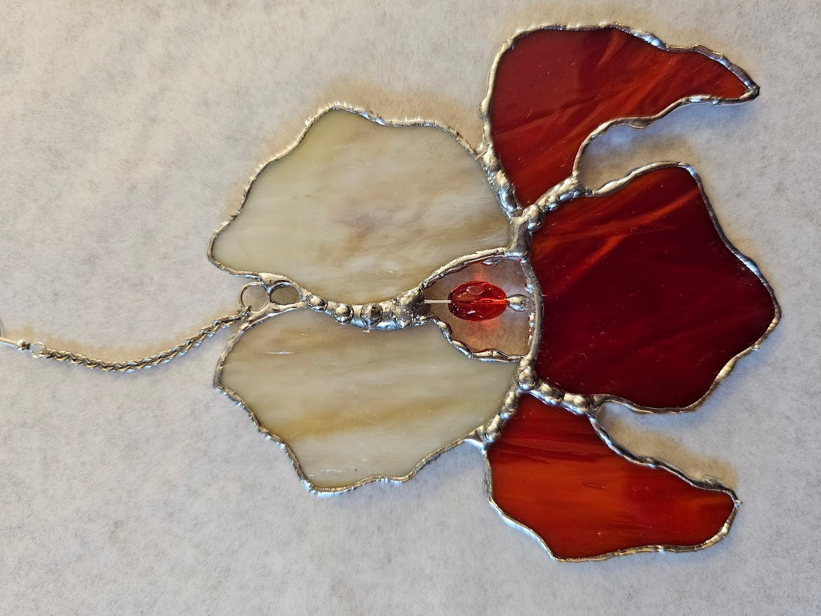 Iris Stained Glass Suncatcher