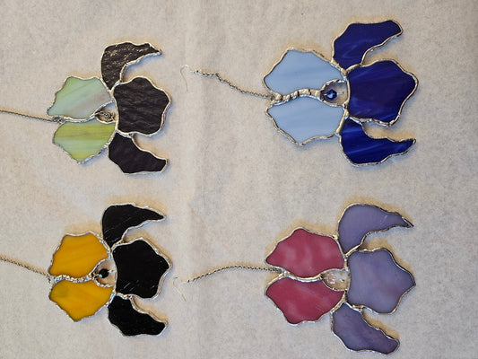 Iris Stained Glass Suncatcher