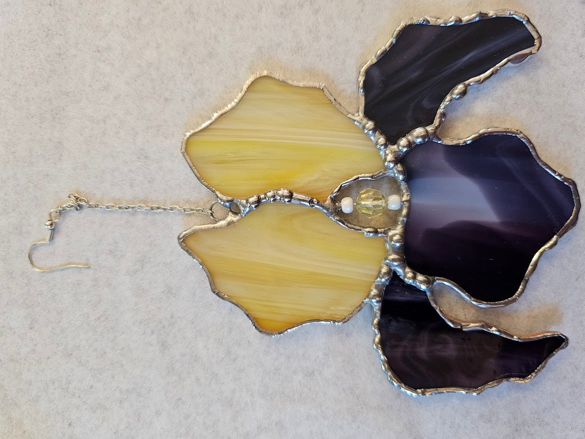 Iris Stained Glass Suncatcher