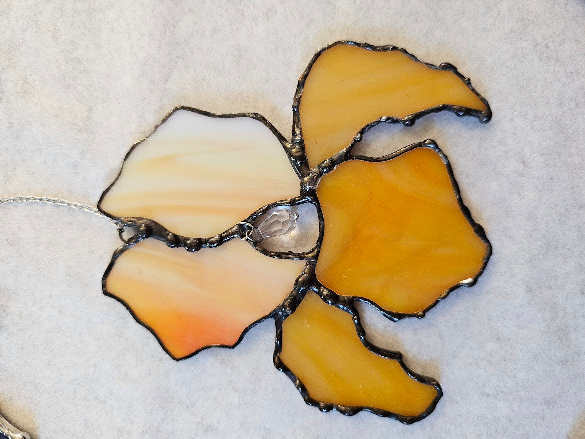 Iris Stained Glass Suncatcher