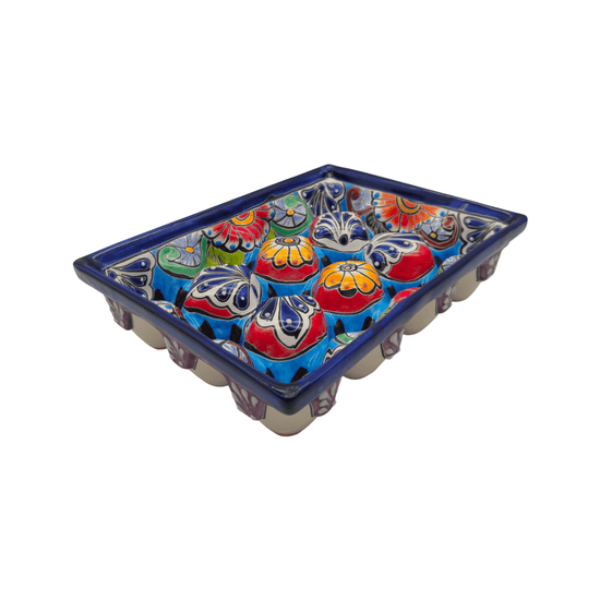 Talavera Egg Crate | Colorful Ceramic Egg Holder