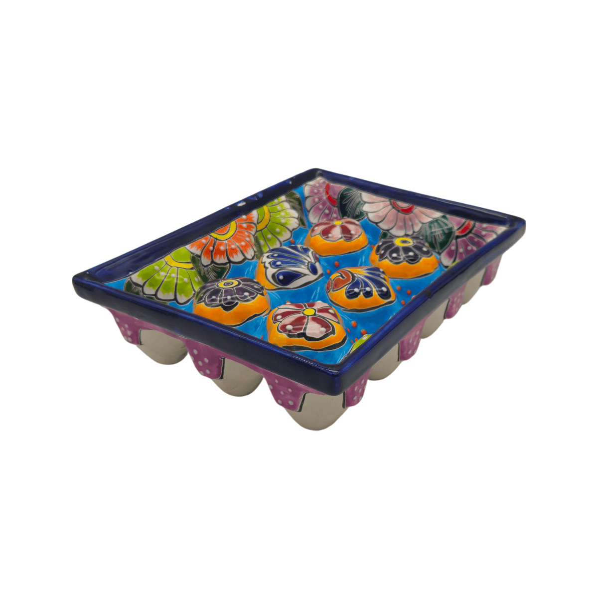 Talavera Egg Crate | Colorful Ceramic Egg Holder