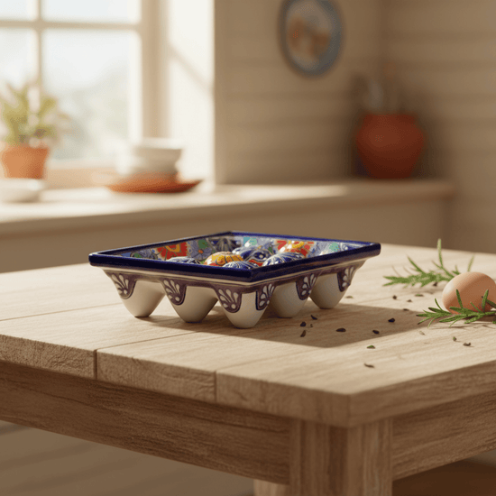 Talavera Egg Crate | Colorful Ceramic Egg Holder