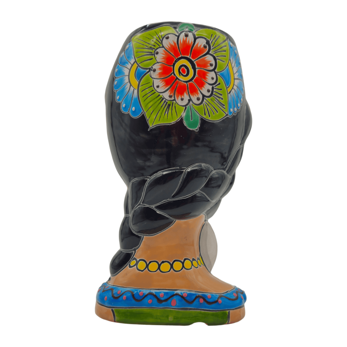 Talavera Lady & Bunny Planter | Colorful Mexican Decor
