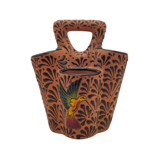 Talavera Utensil Holder | Relief Bird Design
