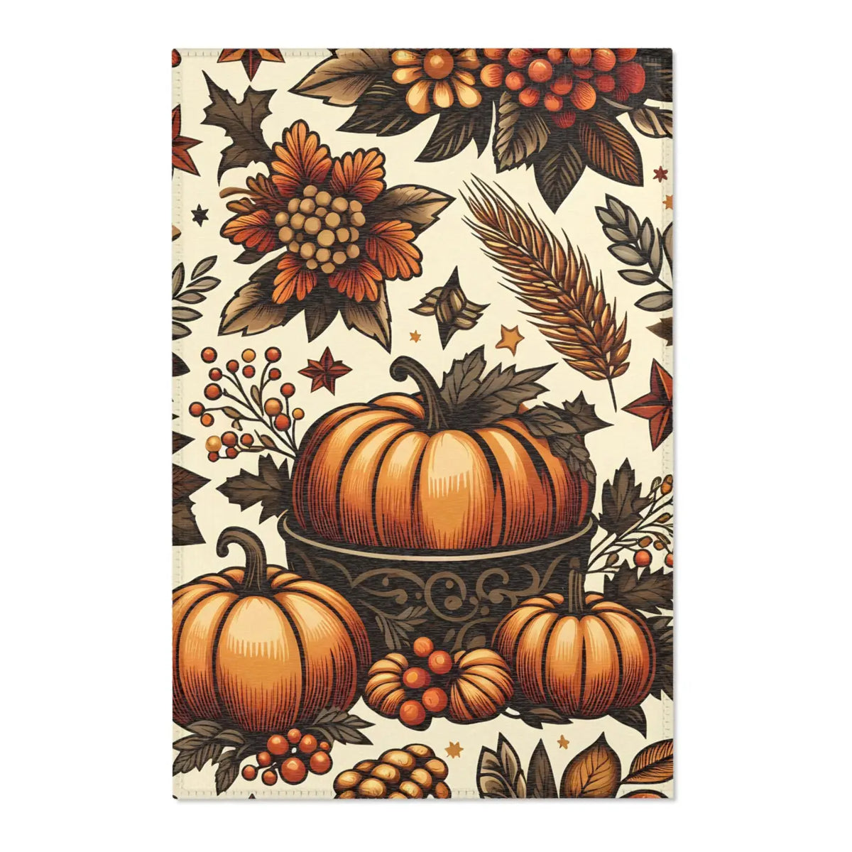 DipaliZ Pumpkin Rugs Chenille Area Rugs Thanksgiving Decor