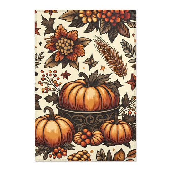 DipaliZ Pumpkin Rugs Chenille Area Rugs Thanksgiving Decor