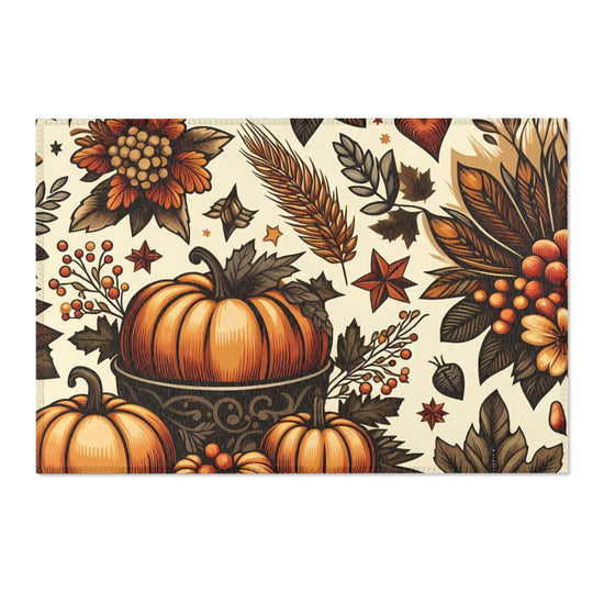 DipaliZ Pumpkin Rugs Chenille Area Rugs Thanksgiving Decor