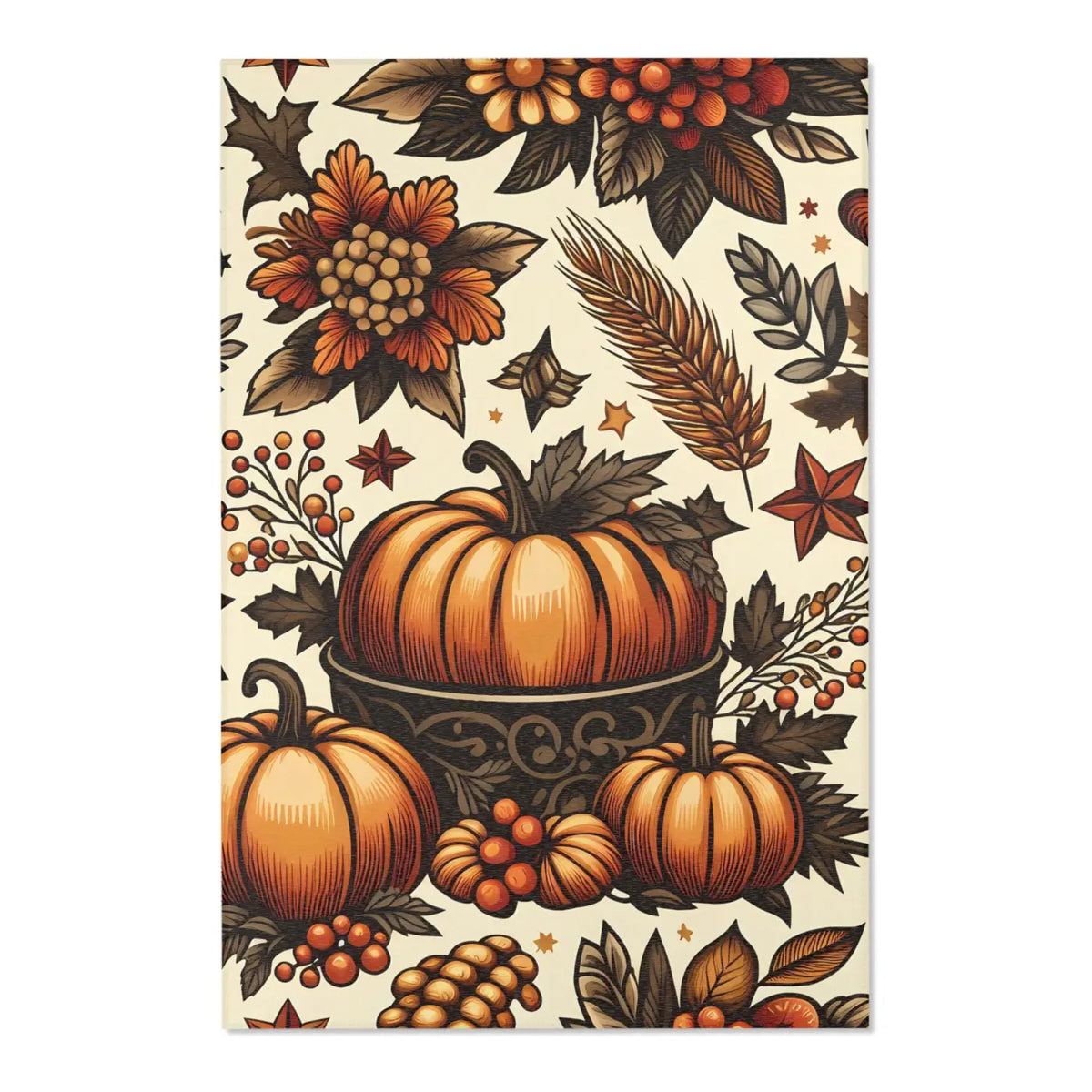 DipaliZ Pumpkin Rugs Chenille Area Rugs Thanksgiving Decor