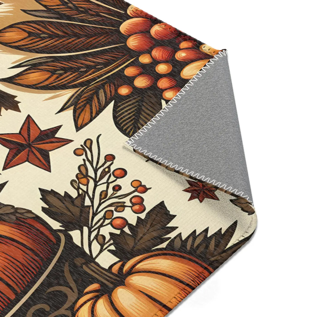 DipaliZ Pumpkin Rugs Chenille Area Rugs Thanksgiving Decor