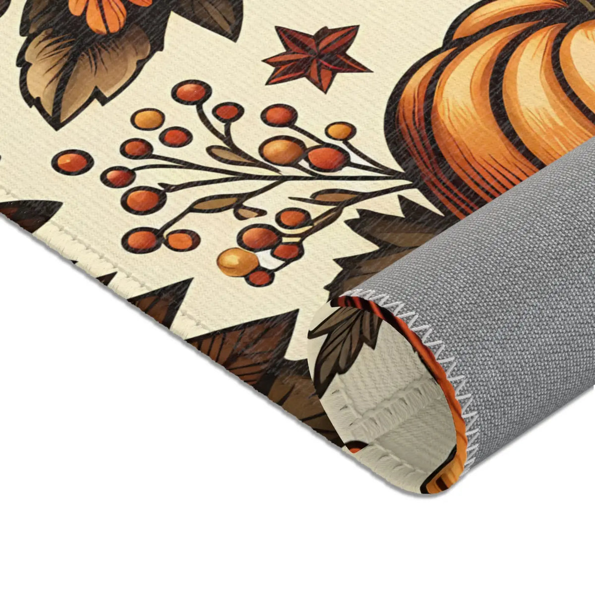 DipaliZ Pumpkin Rugs Chenille Area Rugs Thanksgiving Decor