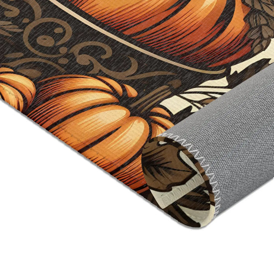 DipaliZ Pumpkin Rugs Chenille Area Rugs Thanksgiving Decor