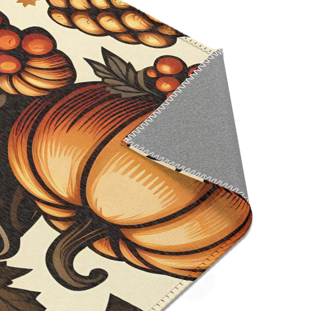 DipaliZ Pumpkin Rugs Chenille Area Rugs Thanksgiving Decor