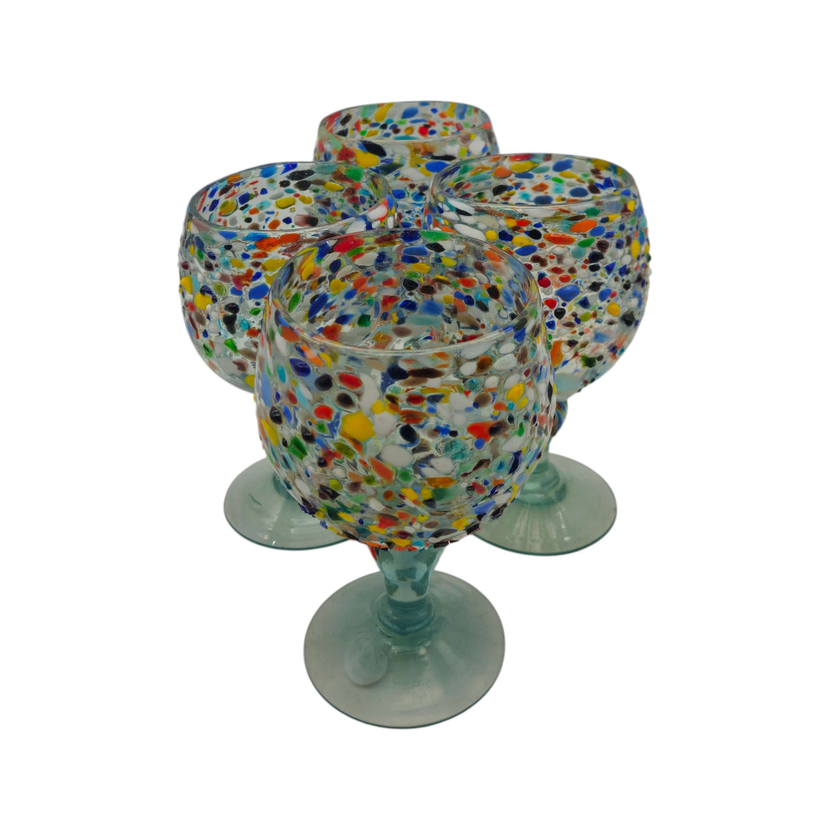 Handblown Mexican Shrimp Cocktail Glass | Confetti Pebble Fishbowl