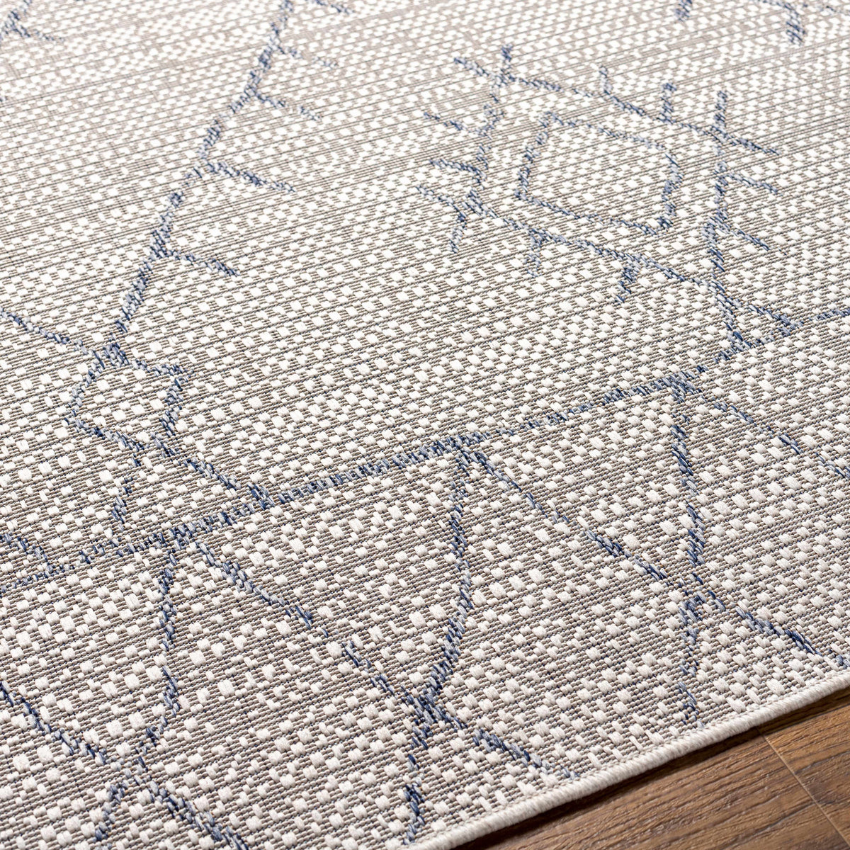 Marwood Gray&Blue Nordic Outdoor Rug - Clearance