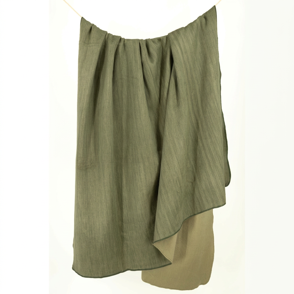 Reversible Handwoven Alpaca Throw Blanket | Khaki & Olive Green | Kani Collection