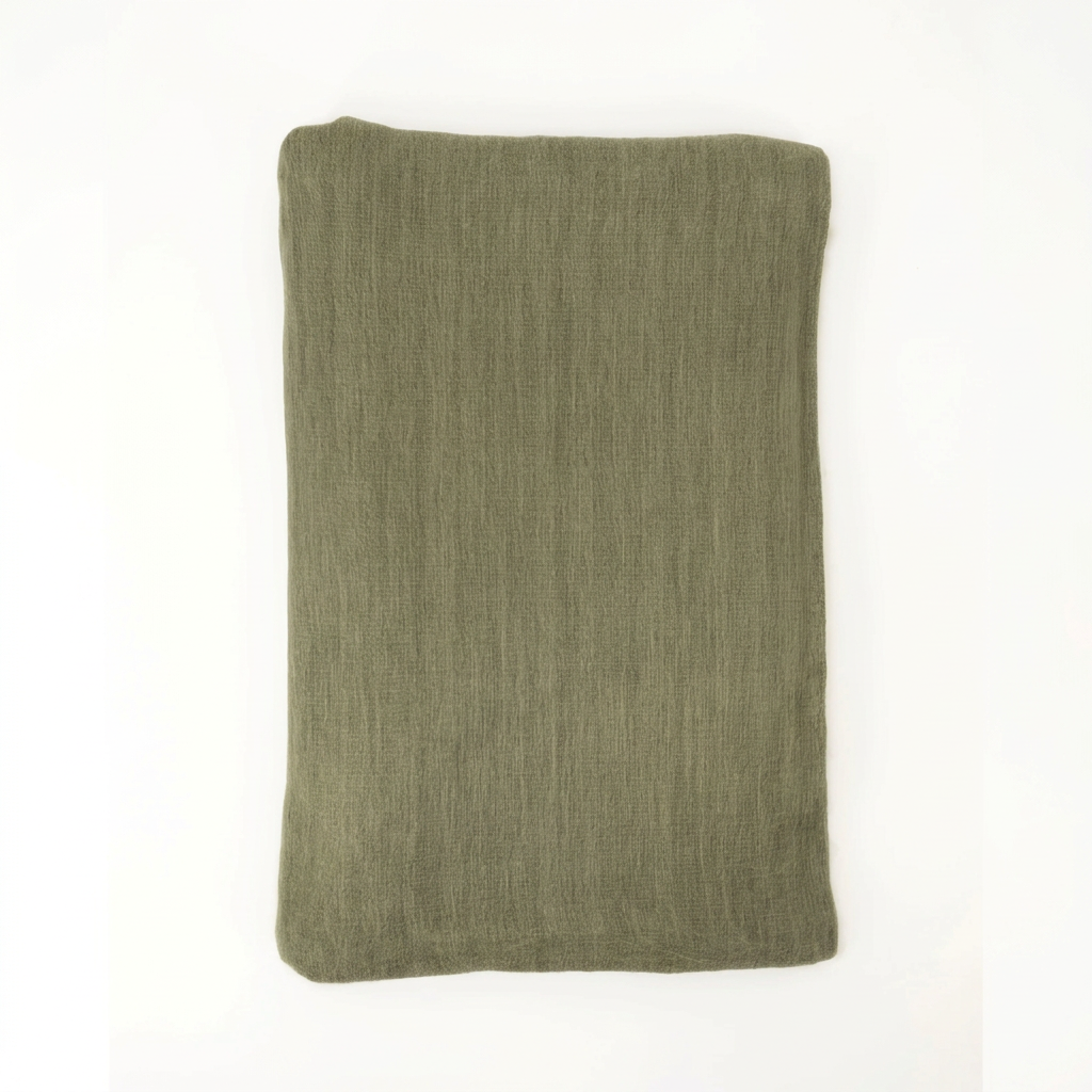 Reversible Handwoven Alpaca Throw Blanket | Khaki & Olive Green | Kani Collection