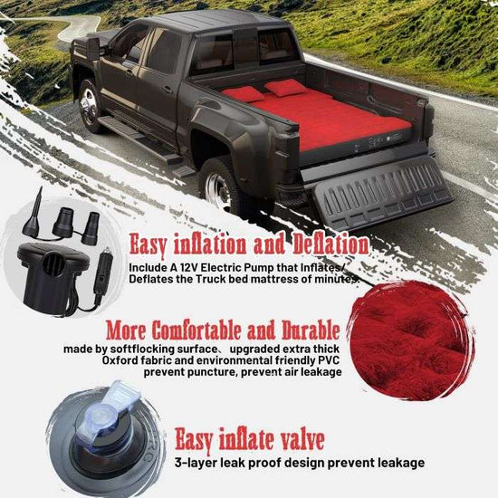 5.5-6.5ft Full Size Truck Bed Air Mattress Red
