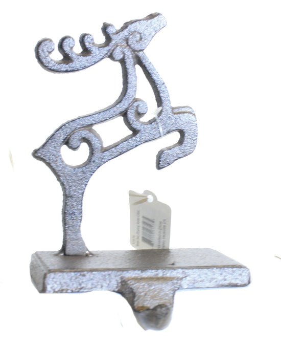 Metal Reindeer Stocking Holder - Bucking