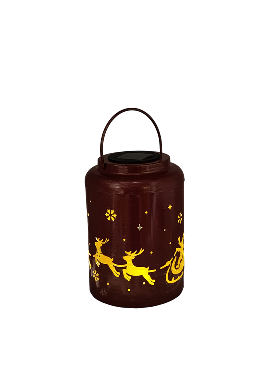 Solar Santa Lantern Luminary - 8 Inch