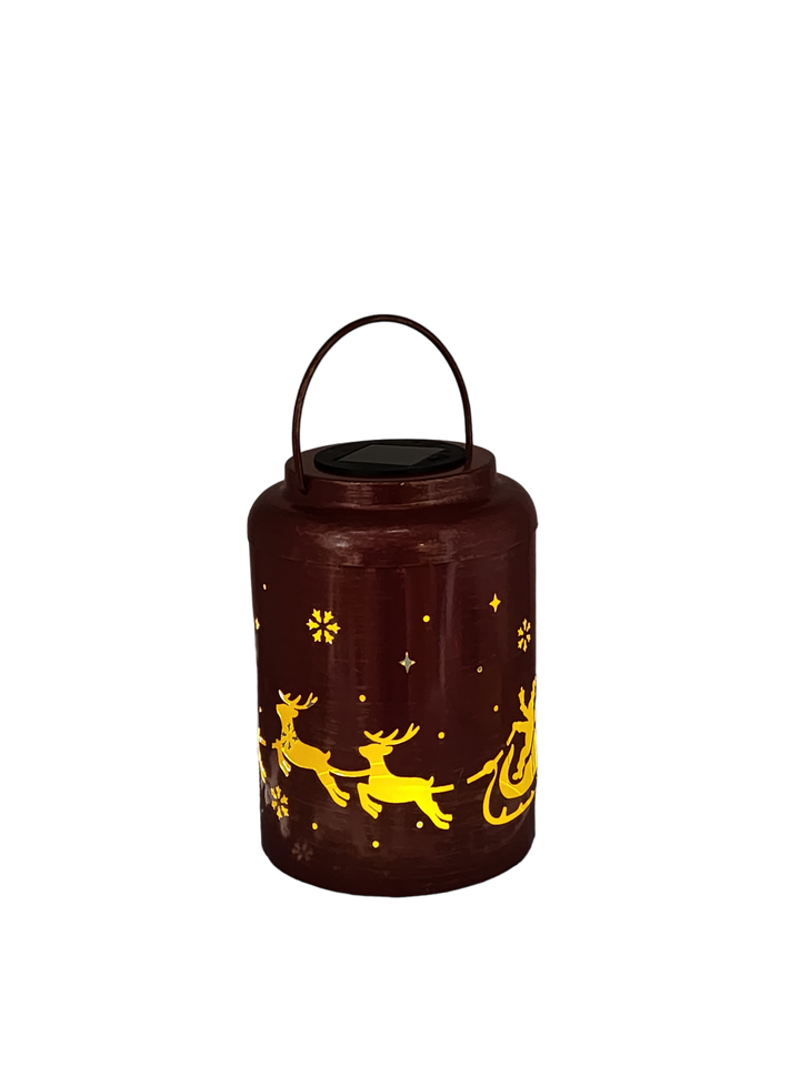 Solar Santa Lantern Luminary - 8 Inch