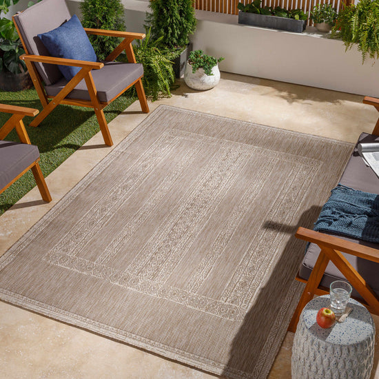 Unidos Beige Outdoor Area Rug - Clearance
