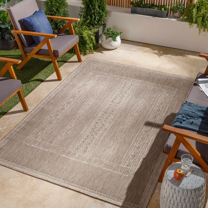 Unidos Beige Outdoor Area Rug - Clearance