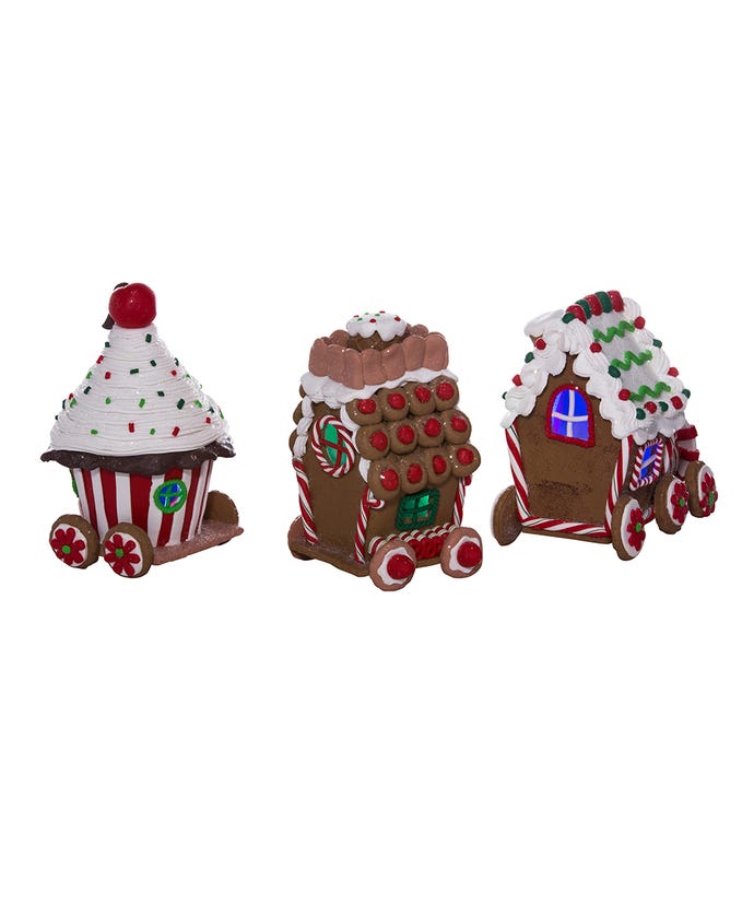 Gingerbread Train Set - 3 Piece LED Illuminated