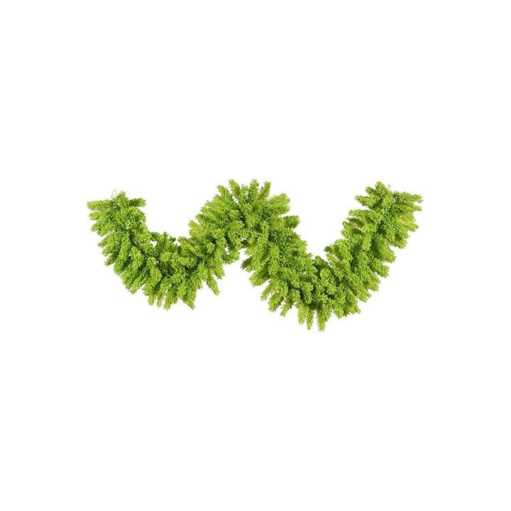 Vickerman 9' Flocked Lime Green Garland without Lights, decorative garland for mantel, doorway or seasonal display from Cedar & Spice Gifts
