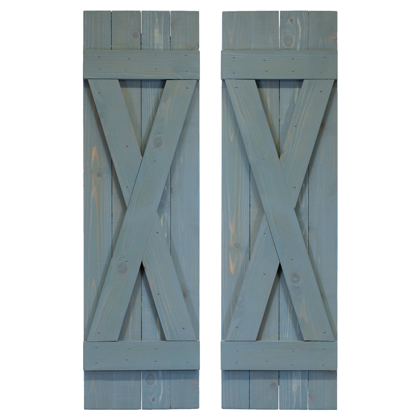 X-Bar Exterior Wood Shutters - Cedar - Set of 2