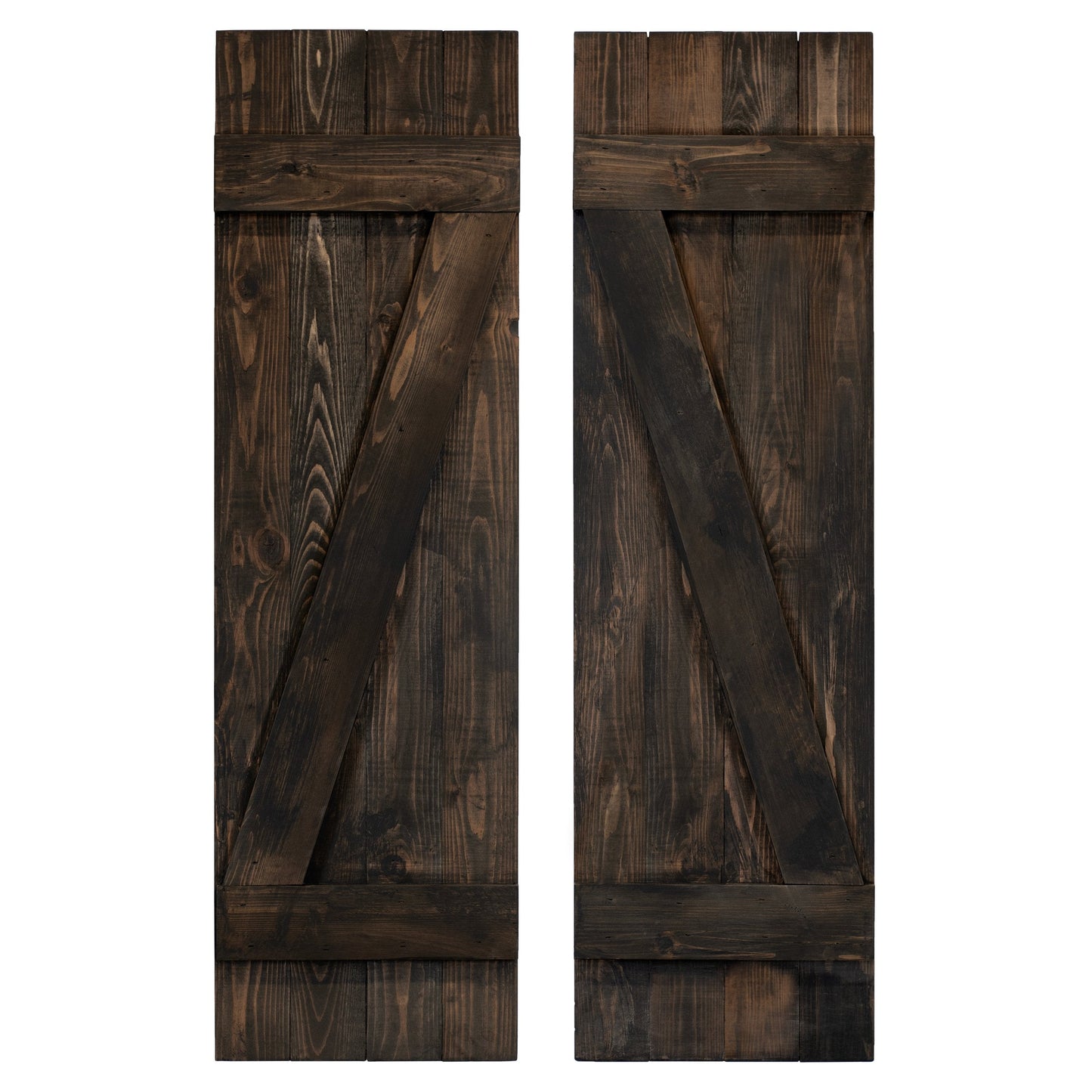 Z-Bar Exterior Wood Shutters - Cedar - Set of 2