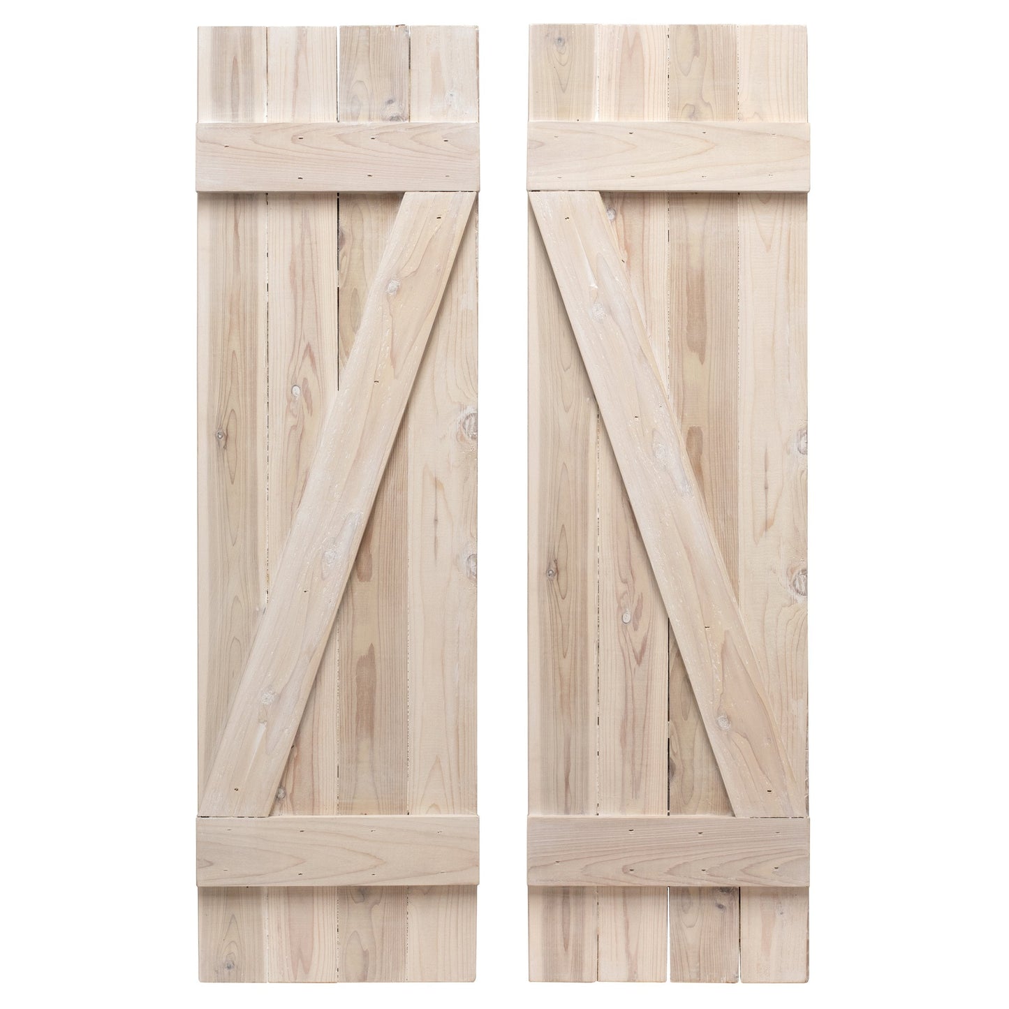 Z-Bar Exterior Wood Shutters - Cedar - Set of 2