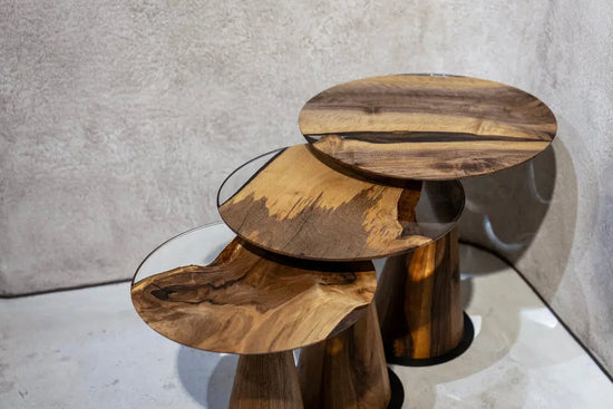 Resin Nesting Tables - Versatile Zigzag Epoxy Coffee Table Set