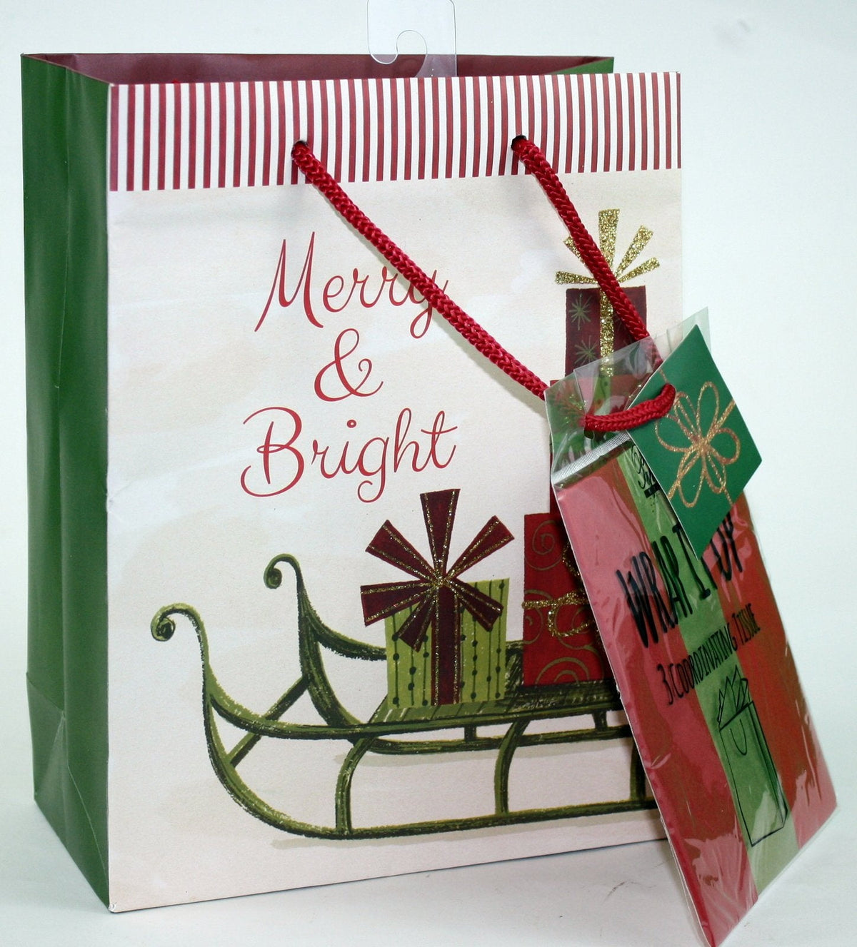 Traditional Gift Bag With Matching Tissue - Holiday Cheer Large