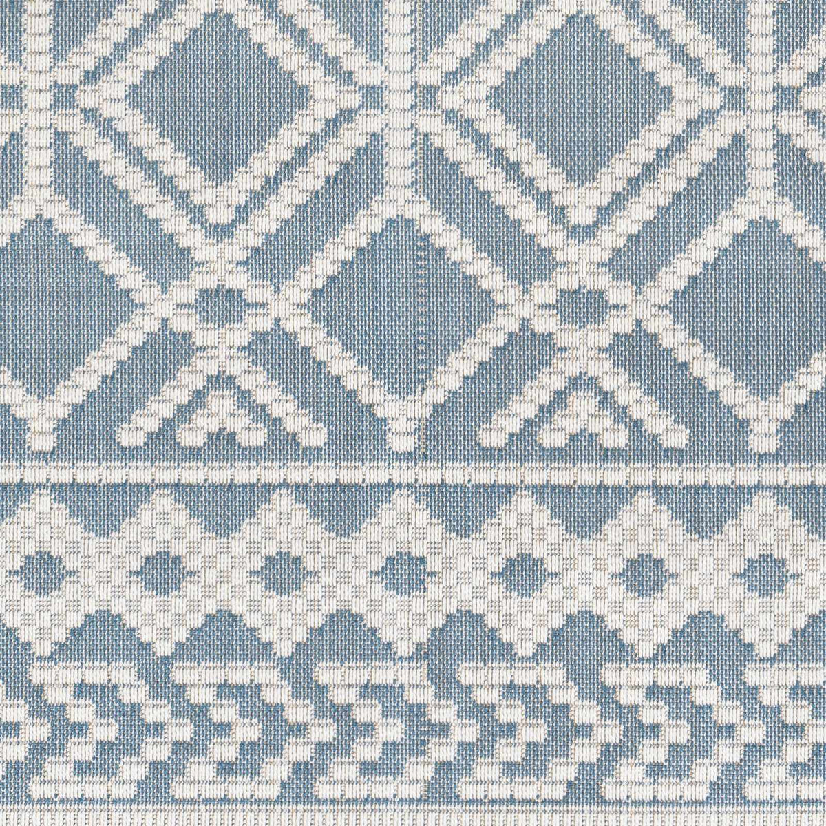 Wingina 8x10 Ice Blue Trellis Outdoor Rug - Clearance