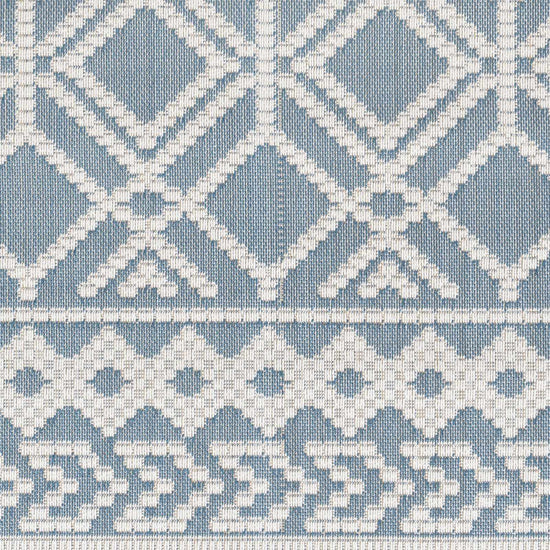 Wingina 8x10 Ice Blue Trellis Outdoor Rug - Clearance