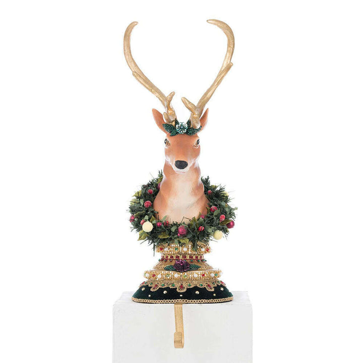 Winter Balsam and Berry Deer Stocking Holder | Christmas Decor | Katherine's Collection