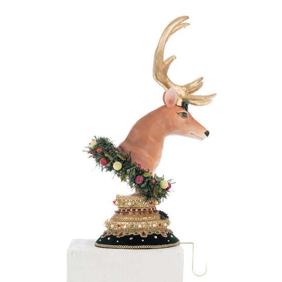 Winter Balsam and Berry Deer Stocking Holder | Christmas Decor | Katherine's Collection