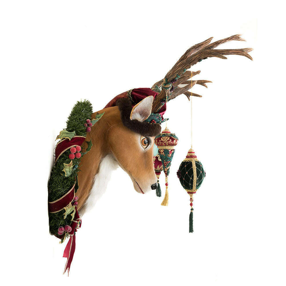 Winter Balsam and Berry Deer Wall Piece with Ornaments | Christmas Decor | Katherine's Collection