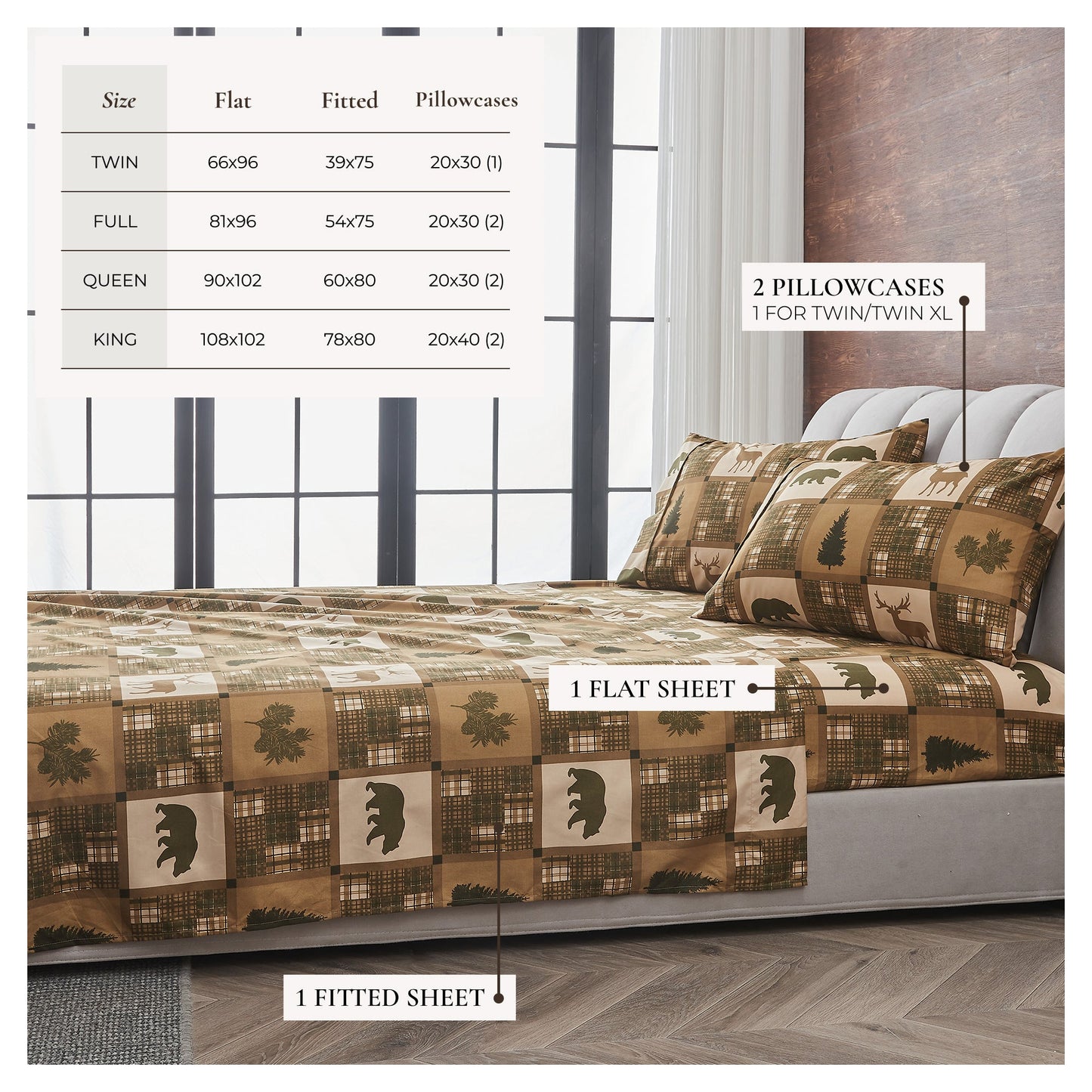 Lodge Printed Sheet Set - Mountain Ridge Collection