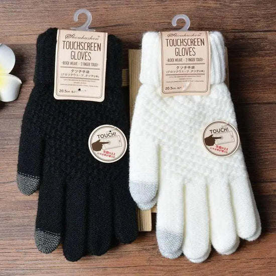 Women New Wool Knitted Gloves Winter Warm Thick Touch Screen Gloves Solid Mittens For Women For Winter Gloves Winter Touch Screen Gloves for Women and Men