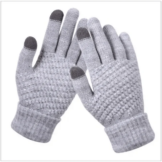 Women Winter Touch Screen Gloves Thicken Warm Knitted Stretch Gloves For Winter Wool Full Finger Outdoor Skiing Gloves Unisex Winter Gloves Women Touch Screen Gloves Knitted Gloves for Girls Stylish Winter Gloves
