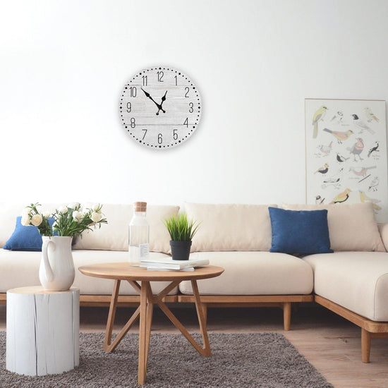 Wooden Wall Clock 10 Inch Silent Non Ticking Quartz Wall Clock 10 Inch Silent Non-Ticking Wooden Wall Clocks Battery Operated Country Retro Rustic Style Decorative for Living Room Kitchen  Retro Fashion Wood Wall Clock Decorative for Living Room Kitchen